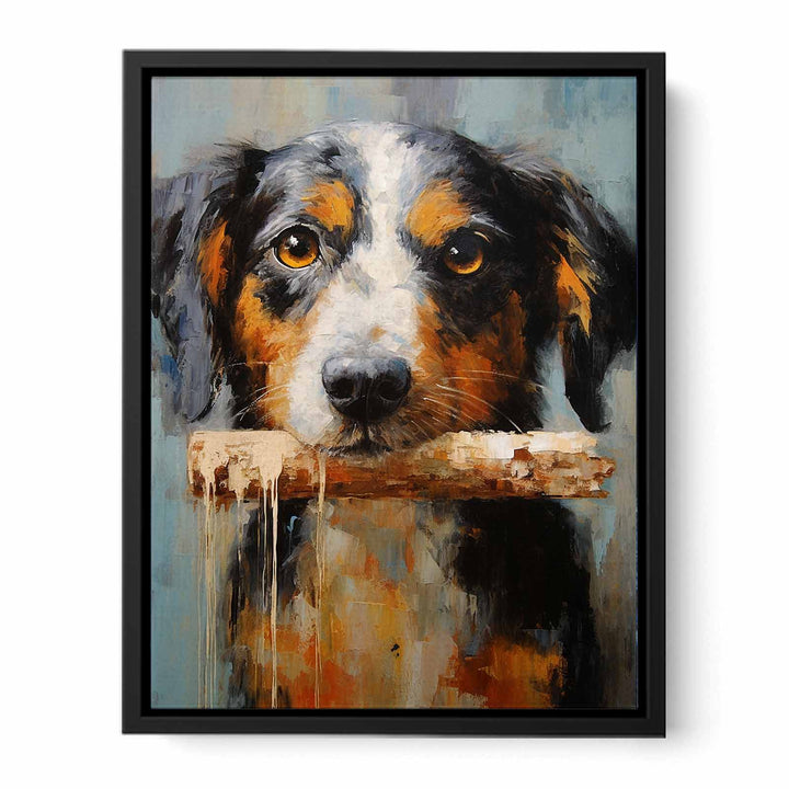 Dog And Bone Modern Art Painting  