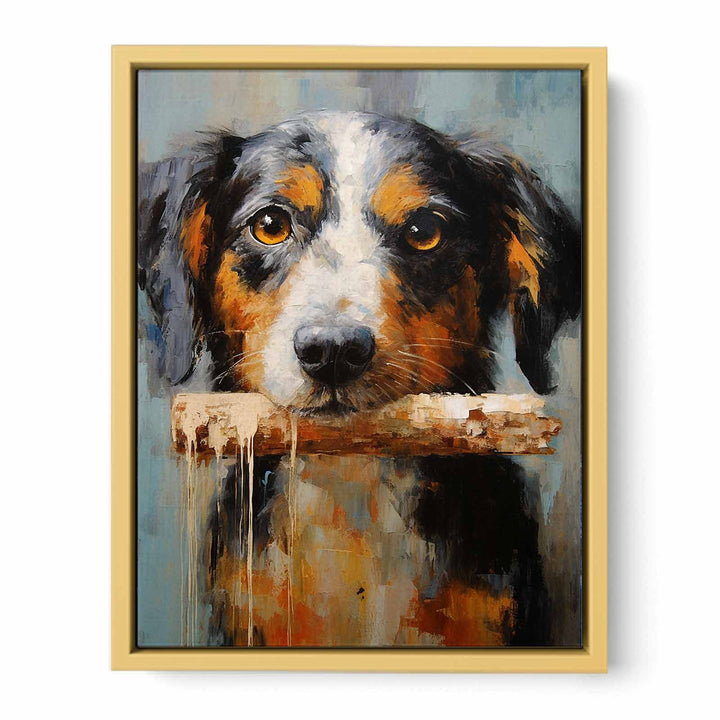 Dog And Bone Modern Art Painting   Poster