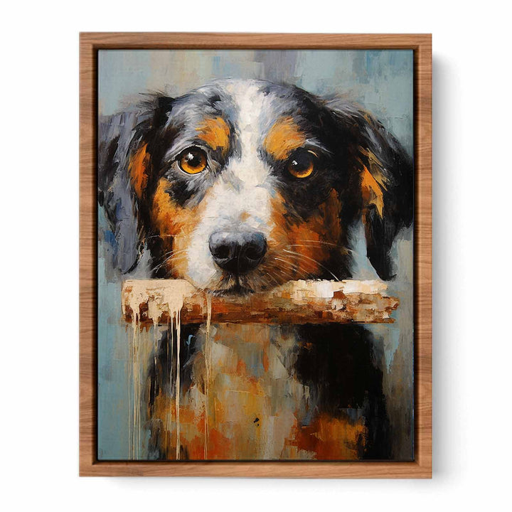 Dog And Bone Modern Art Painting  