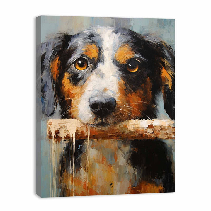 Dog And Bone Modern Art Painting  