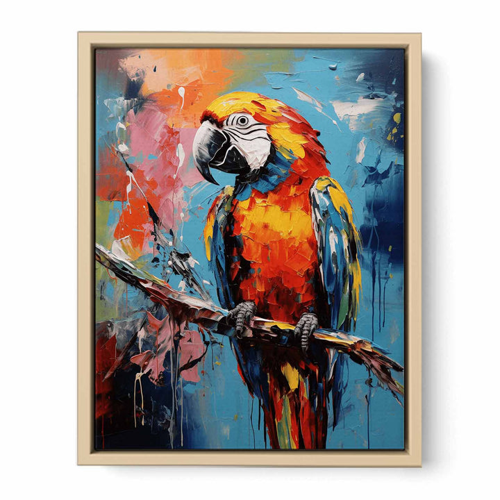 Parrot Modern Art Painting Framed Print