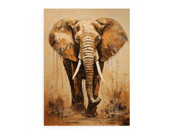 Brown Elephant Modern Art Painting 