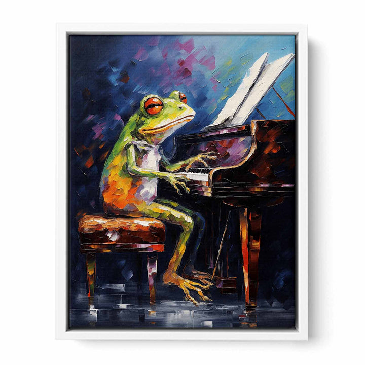 Frog Piano Modern Art Painting Canvas Print