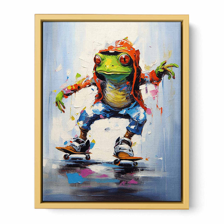 Frog Skates Modern Art Painting  Poster