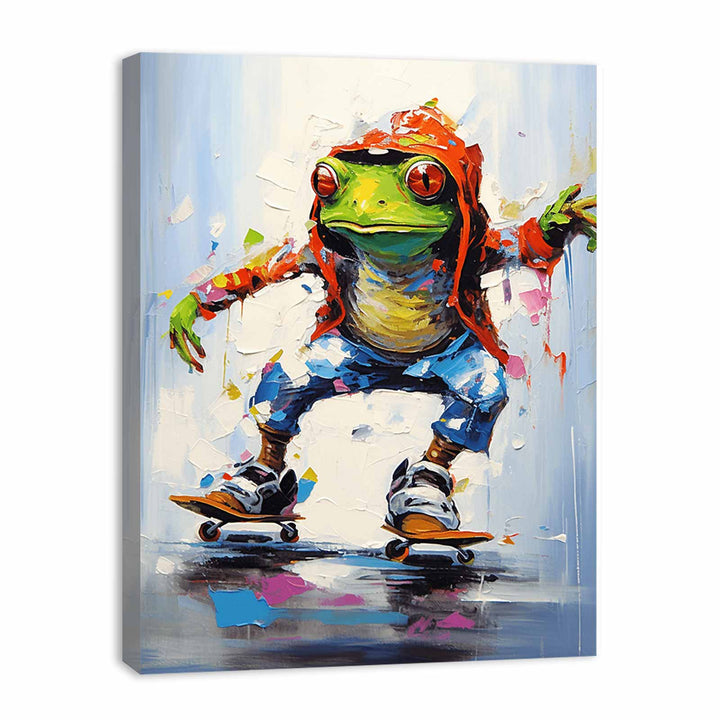 Frog Skates Modern Art Painting 