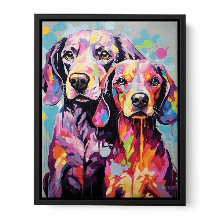 Two Dog Modern Art Painting 