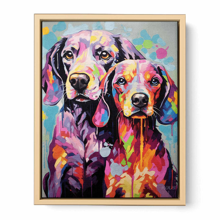 Two Dog Modern Art Painting Framed Print