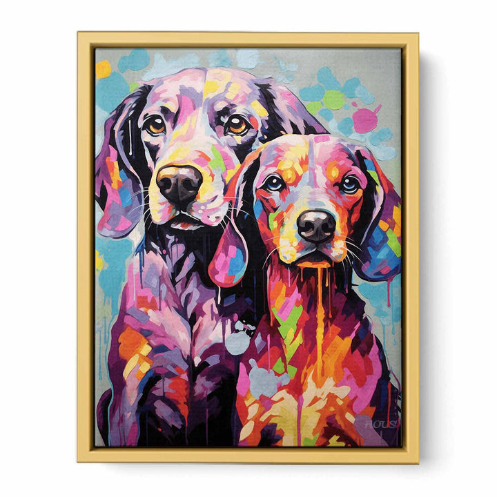 Two Dog Modern Art Painting  Poster