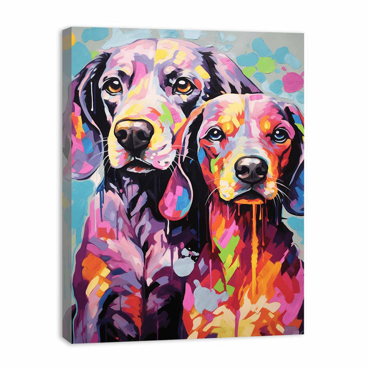 Two Dog Modern Art Painting 