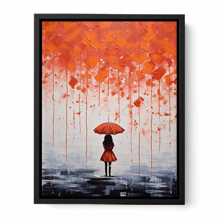 Girl Umbrella Modern Art Painting 