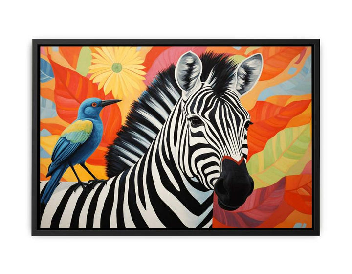 Zebra Bird Modern Art Painting 