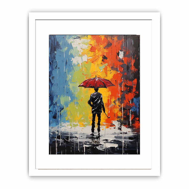 Man Umbrella Modern Art Painting