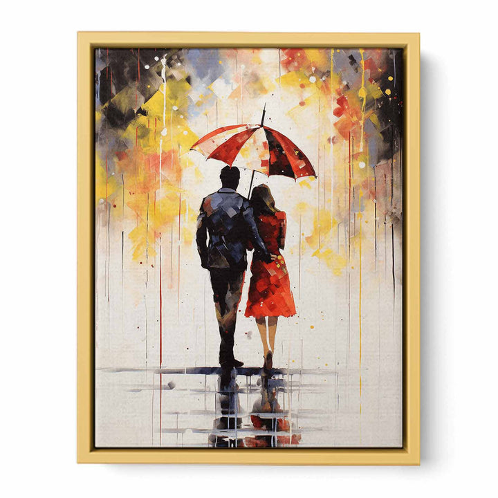 Modern art Umbrella Couple Painting  Poster