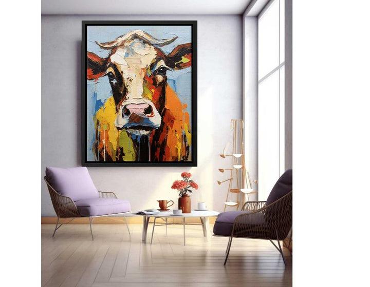 Brown Cow Modern Art Painting  