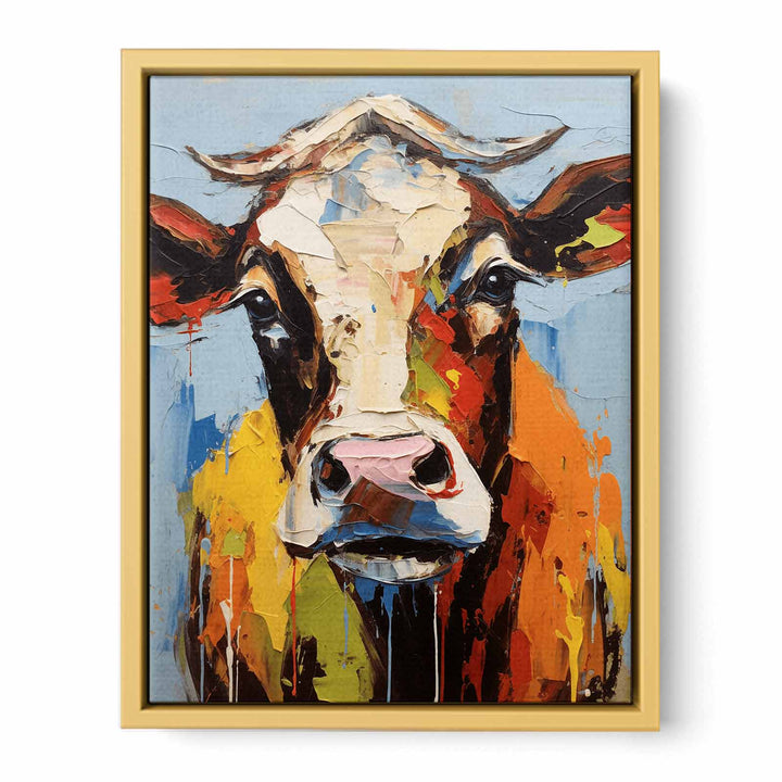 Brown Cow Modern Art Painting   Poster