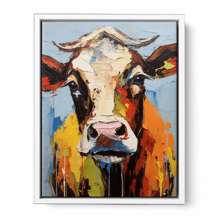 Brown Cow Modern Art Painting  Canvas Print