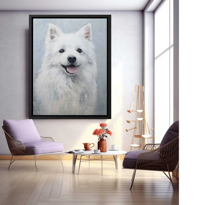 White Dog Modern Painting  