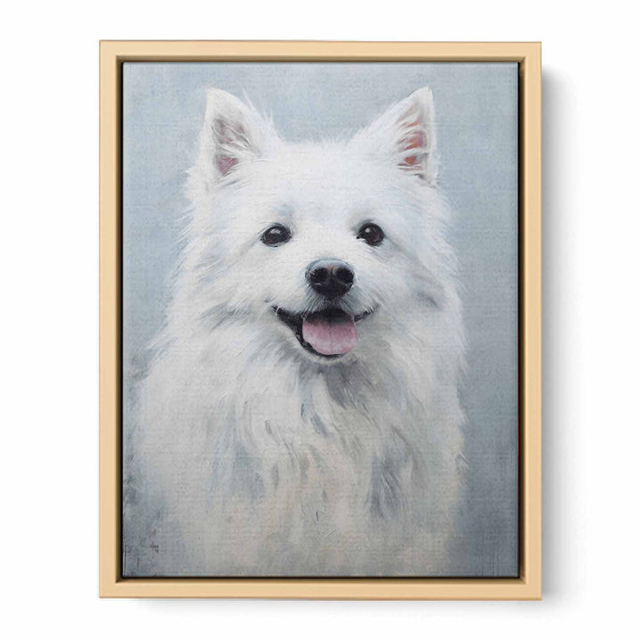 White Dog Modern Painting  Framed Print