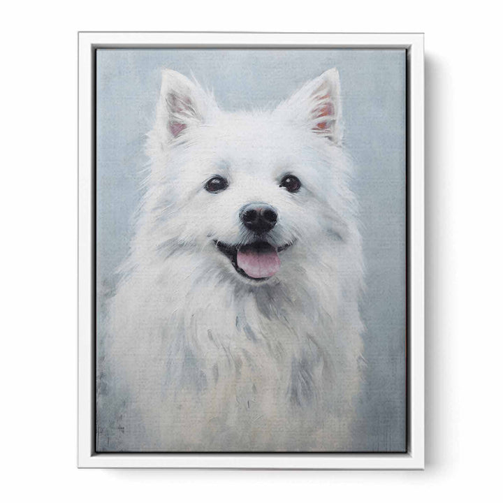 White Dog Modern Painting  Canvas Print