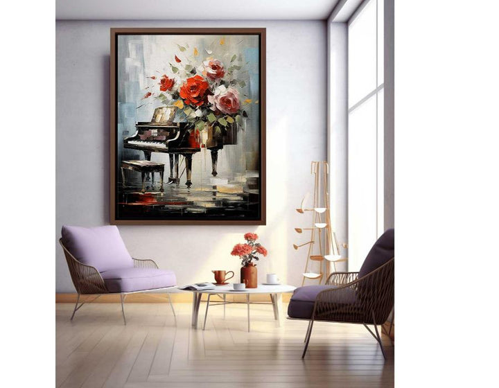 Piano Flower Modern Painting  