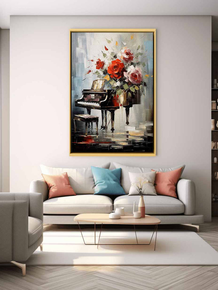 Piano Flower Modern Painting  