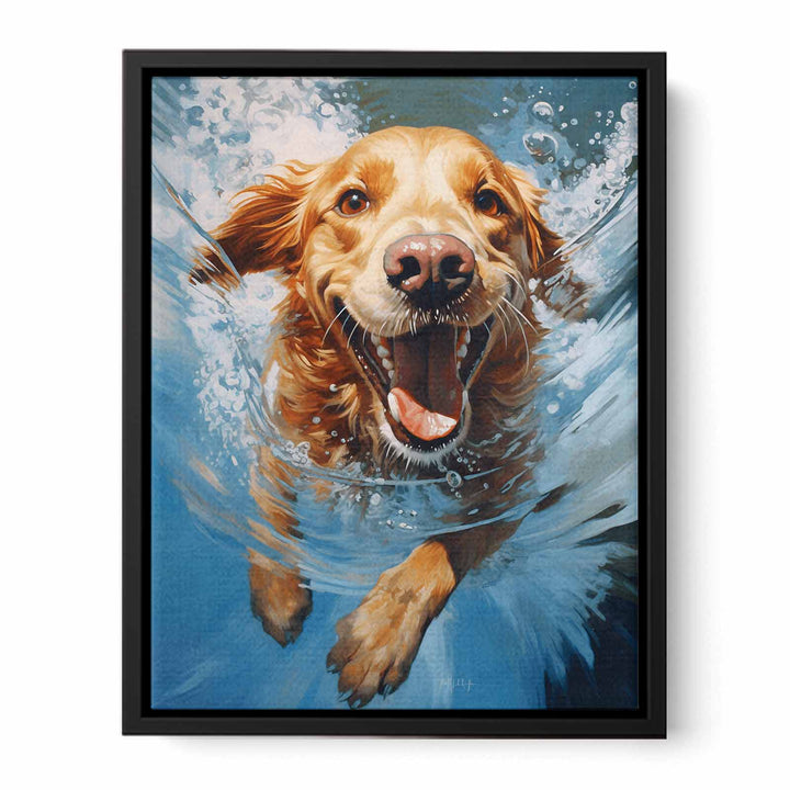 Dog Swimming Modern Painting  