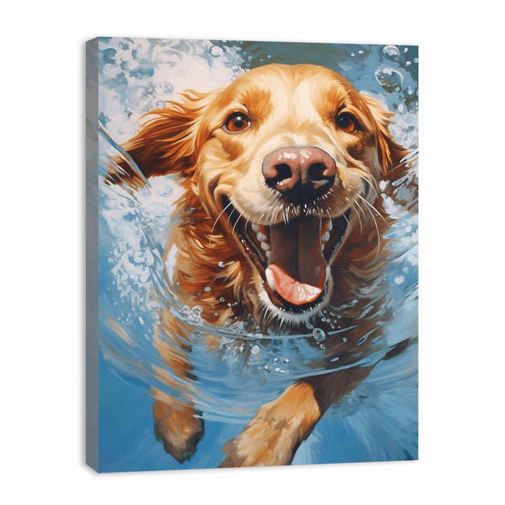 Dog Swimming Modern Painting  