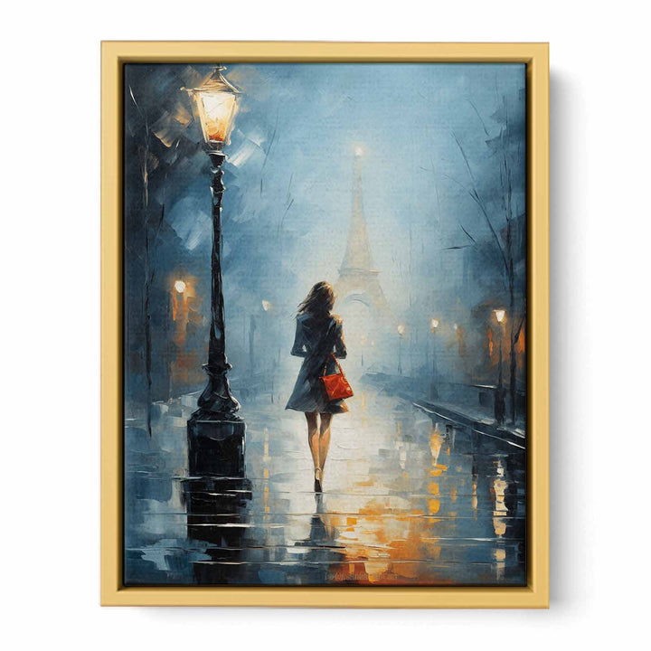 Girl Street Light Modern Painting   Poster