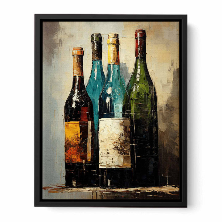 Wine Bottles Modern Painting  