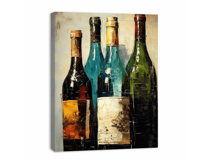 Wine Bottles Modern Painting  