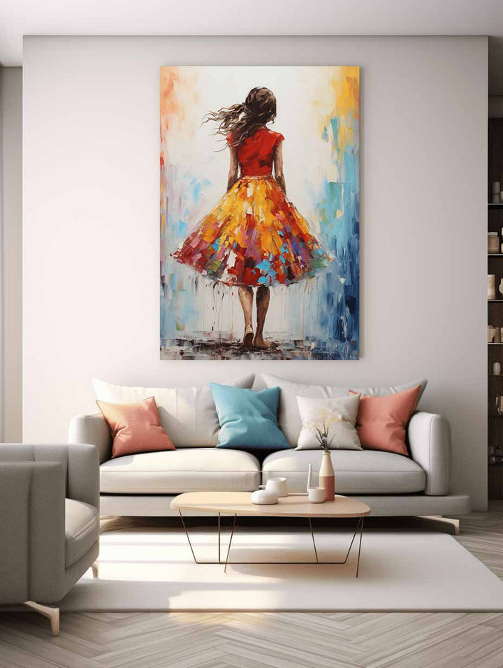 Girl Dress Modern Painting  