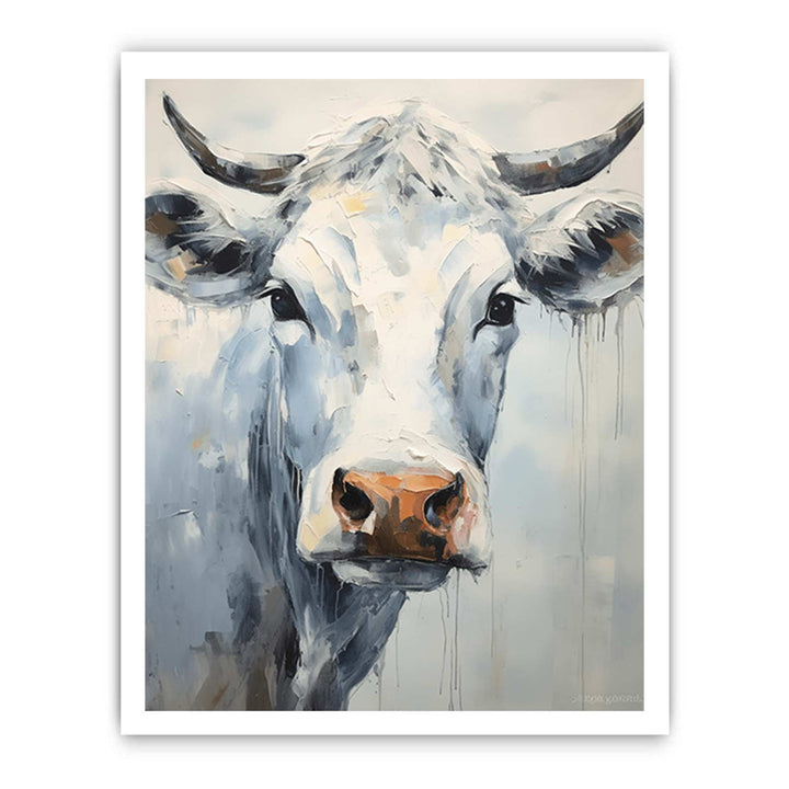 White Cow Modern Art Painting