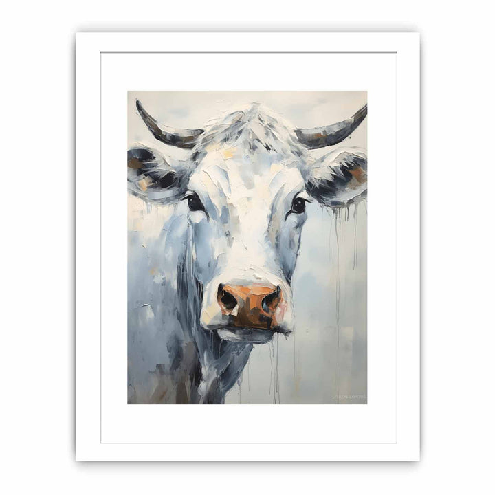 White Cow Modern Art Painting