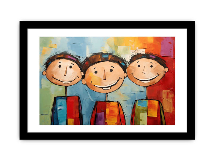 Three Boys Modern Art Painting