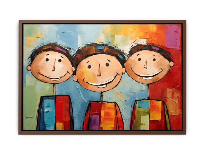 Three Boys Modern Art Painting