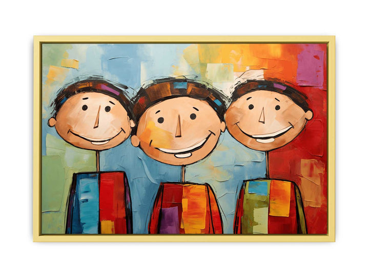 Three Boys Modern Art Painting