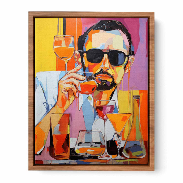 Man Drinking Juice Modern Art Painting  