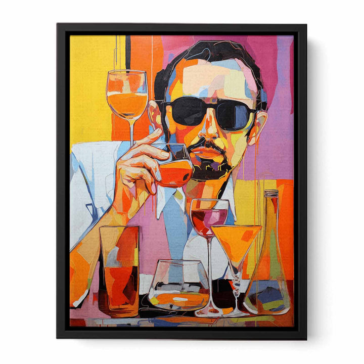 Man Drinking Juice Modern Art Painting  