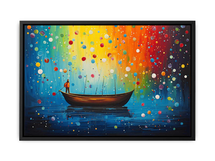 Boat Bubbles Modern Art Painting  