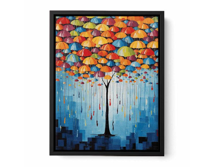 Umbrella Furniture Tree Modern Art  Painting  