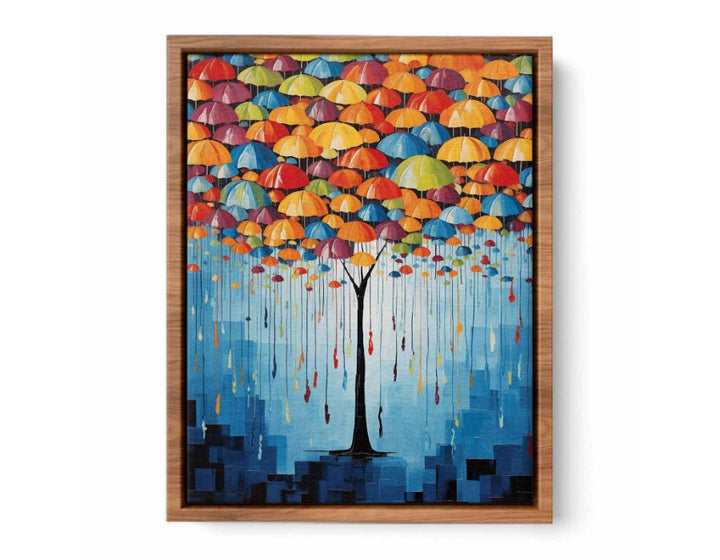 Umbrella Furniture Tree Modern Art  Painting  