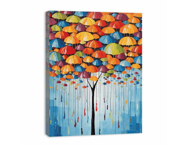 Umbrella Furniture Tree Modern Art  Painting  