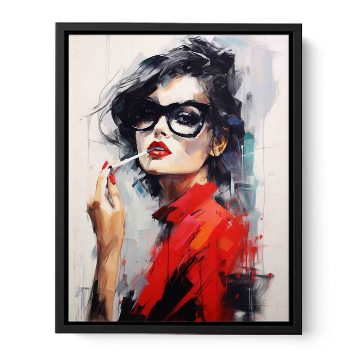 Red Girl Modern Art Painting  