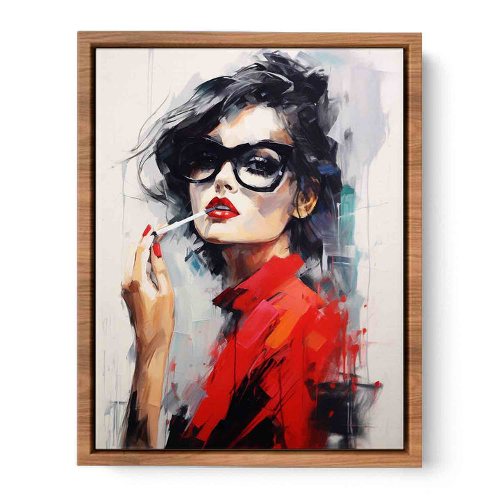 Red Girl Modern Art Painting  