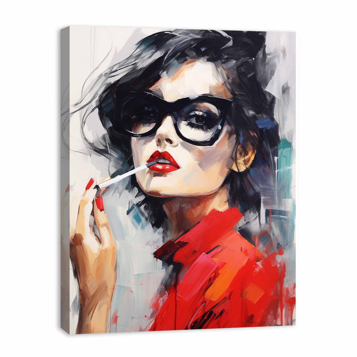 Red Girl Modern Art Painting  