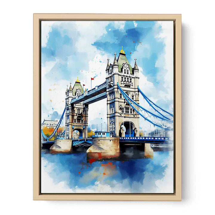 Bridge Tower Modern Art  Painting  Framed Print