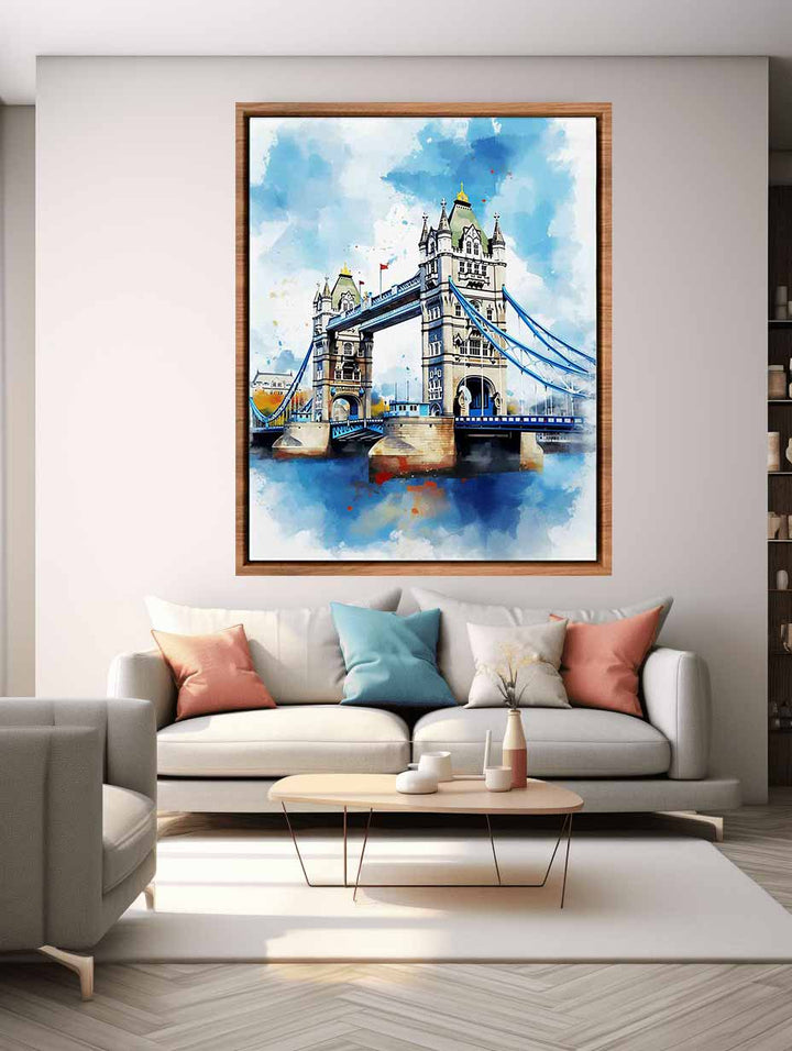 Bridge Tower Modern Art  Painting  