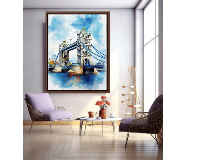 Bridge Tower Modern Art  Painting  