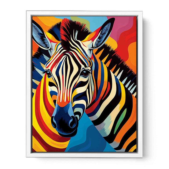 Two Zebra Modern Art Painting  Canvas Print