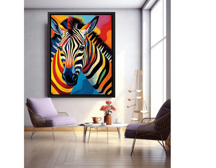 Two Zebra Modern Art Painting  